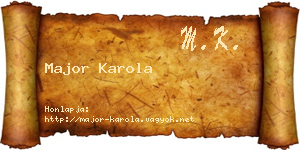 Major Karola névjegykártya